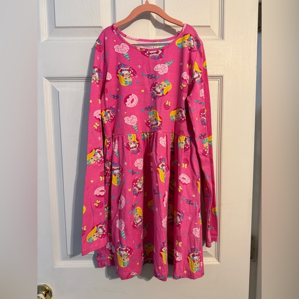 JoJo Siwa Bright Pink Character Print Long Sleeve Dress